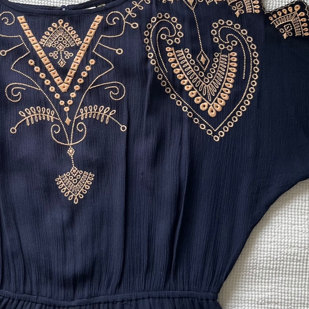 Alya Francesca’s Embroidered Navy Blue Romper/Medium - Picture 15 of 15